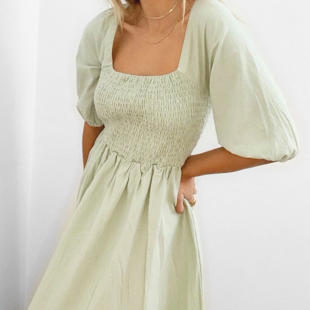 Nasty Gal sage green dress size large